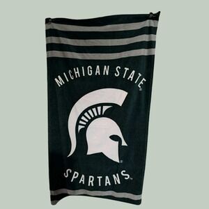 Michigan State Spartans Beach‎ Towel Green White Spartan Helmet Logo NCAA
